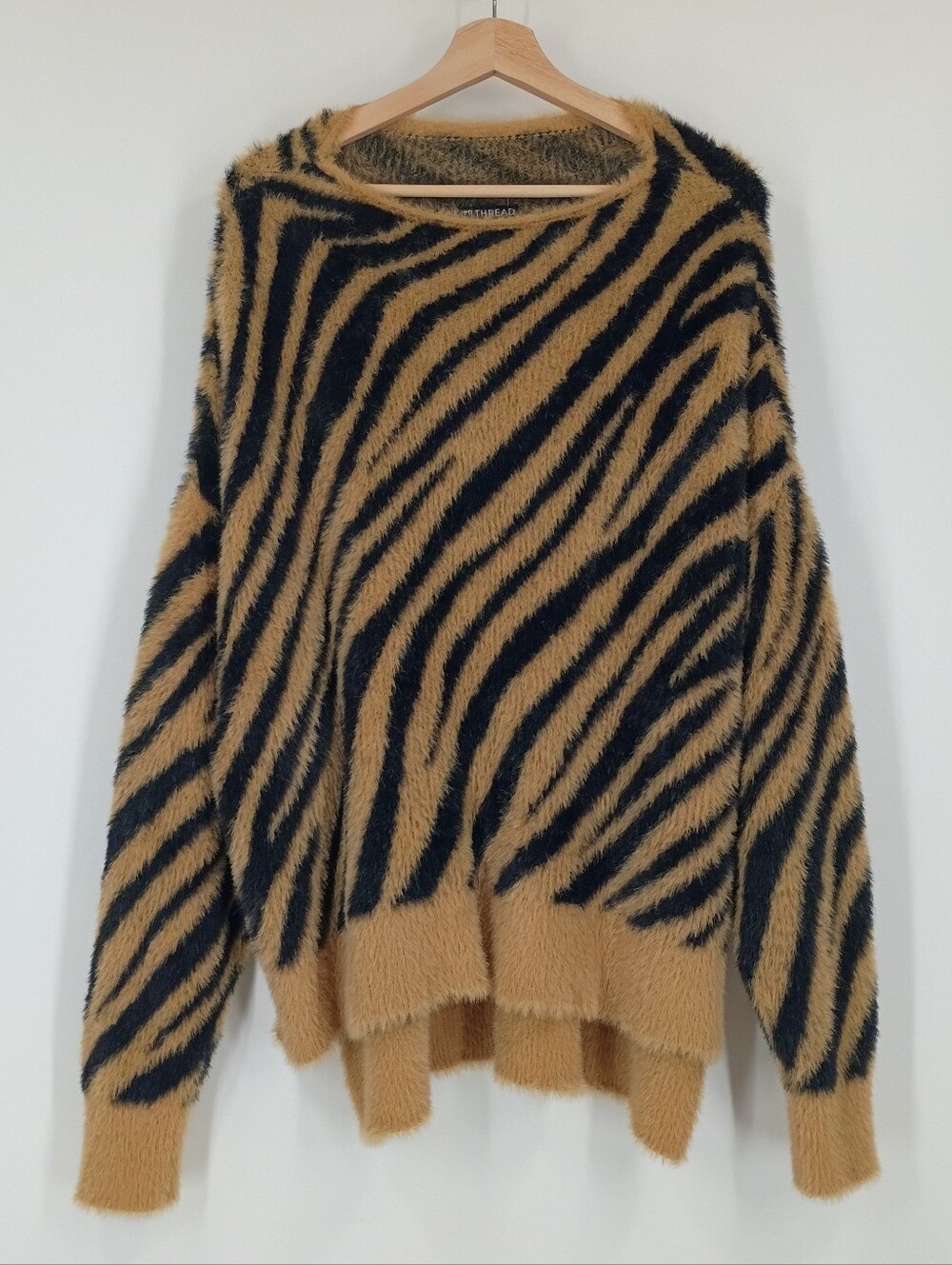 En Thread Zebra Fuzzy Knit Sweater